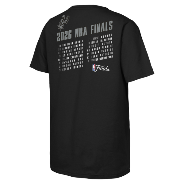 Подростковая San Antonio Spurs Outerstuff Black 2026 NBA Finals Roster T-Shirt