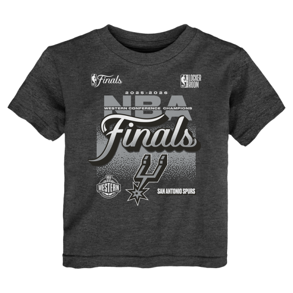 Детская San Antonio Spurs Outerstuff Charcoal 2026 NBA Western Conference Champions Authentic Locker Room T-Shirt