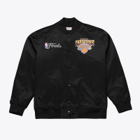 Куртка New York Knicks Mitchell & Ness Black 2026 NBA Finals Champions Satin Full-Snap