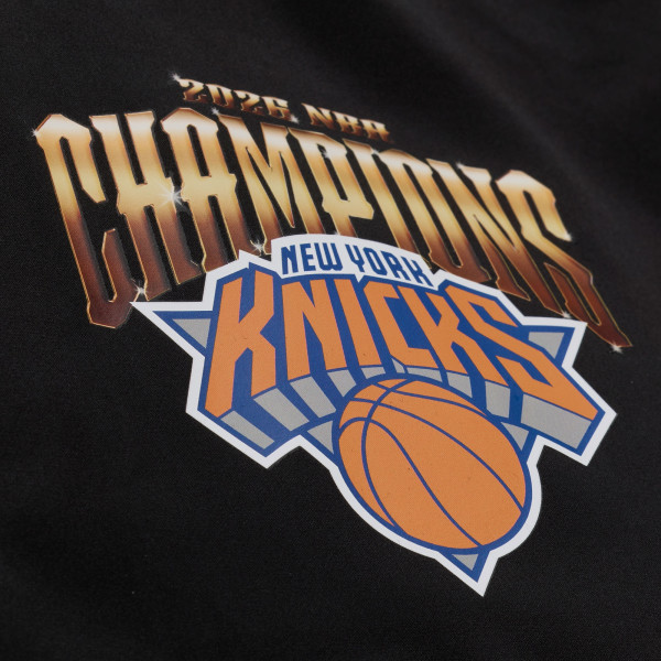 Куртка New York Knicks Mitchell & Ness Black 2026 NBA Finals Champions Satin Full-Snap