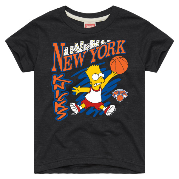 Детская New York Knicks x The Simpsons Homage Charcoal Bart Tri-Blend T-Shirt