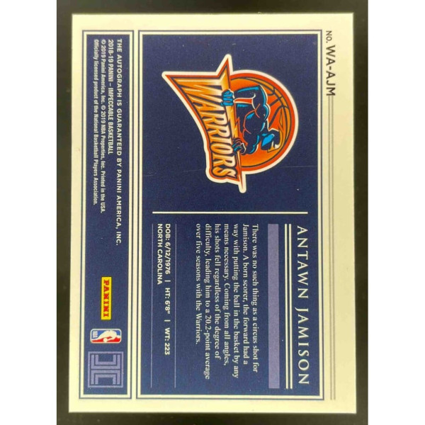 2018-19 Panini Impeccable Impeccable Warriors #WA-AJM Antawn Jamison Auto /99