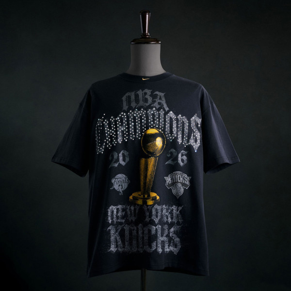 Футболка New York Knicks Nike Gray 2026 NBA Finals Champions Authentic Locker Room Limited Edition On Court