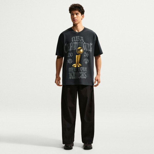 Футболка New York Knicks Nike Gray 2026 NBA Finals Champions Authentic Locker Room Limited Edition On Court