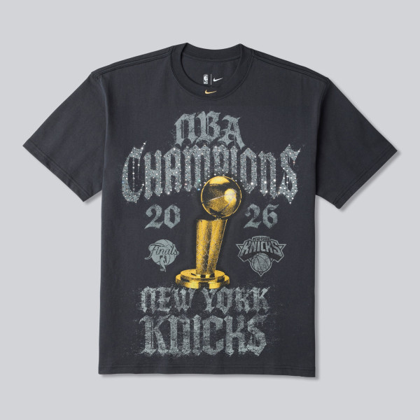 Футболка New York Knicks Nike Gray 2026 NBA Finals Champions Authentic Locker Room Limited Edition On Court