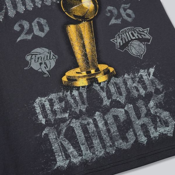 Футболка New York Knicks Nike Gray 2026 NBA Finals Champions Authentic Locker Room Limited Edition On Court