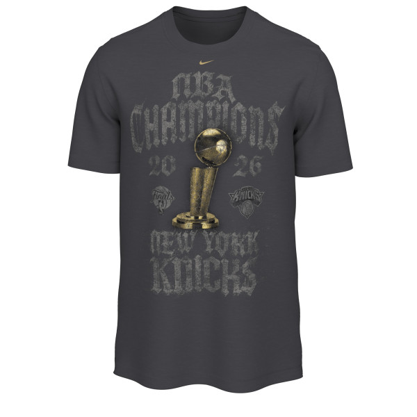Футболка New York Knicks Nike Gray 2026 NBA Finals Champions Limited Edition Locker Room