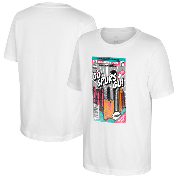 Подростковая San Antonio Spurs Stadium Essentials White Comic Book Cover T-Shirt