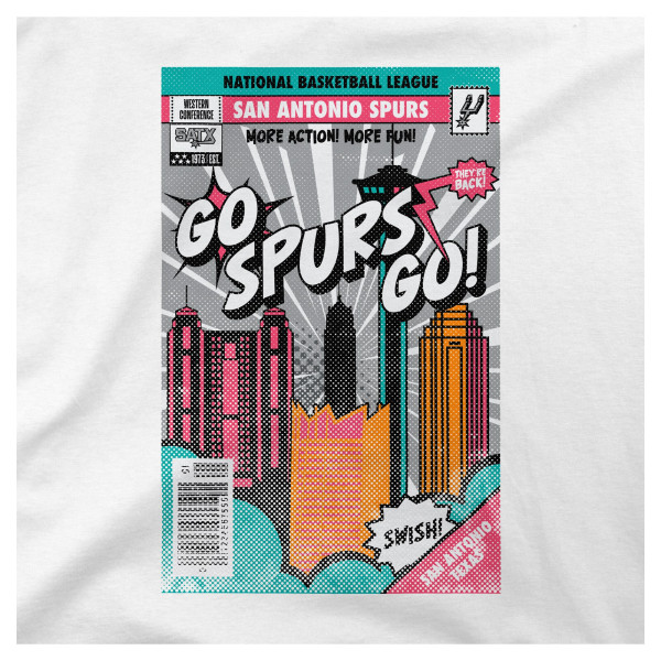 Подростковая San Antonio Spurs Stadium Essentials White Comic Book Cover T-Shirt