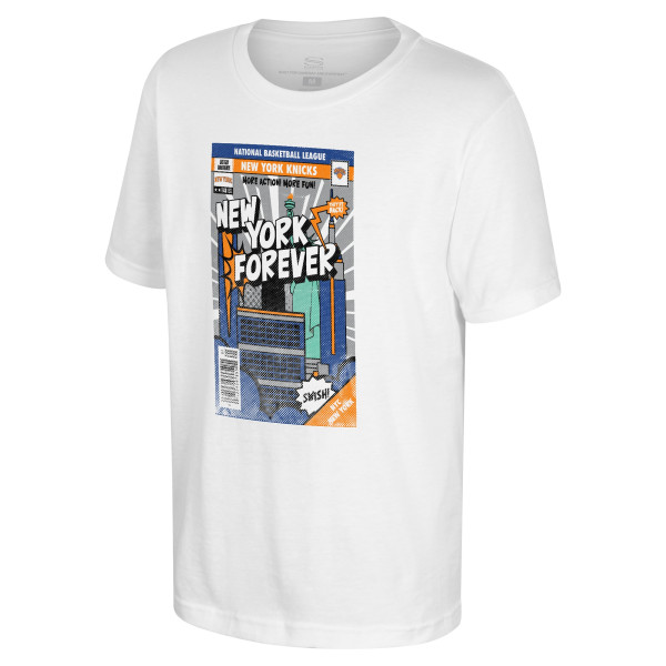 Подростковая New York Knicks Stadium Essentials White Comic Book Cover T-Shirt