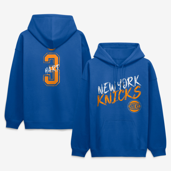Толстовка New York Knicks Josh Hart Blue Hustle Name & Number