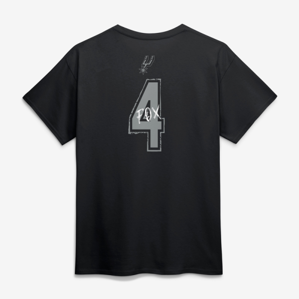 Футболка San Antonio Spurs De'Aaron Fox Black Hustle Name & Number
