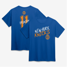 Футболка New York Knicks Jalen Brunson Blue Hustle Name & Number
