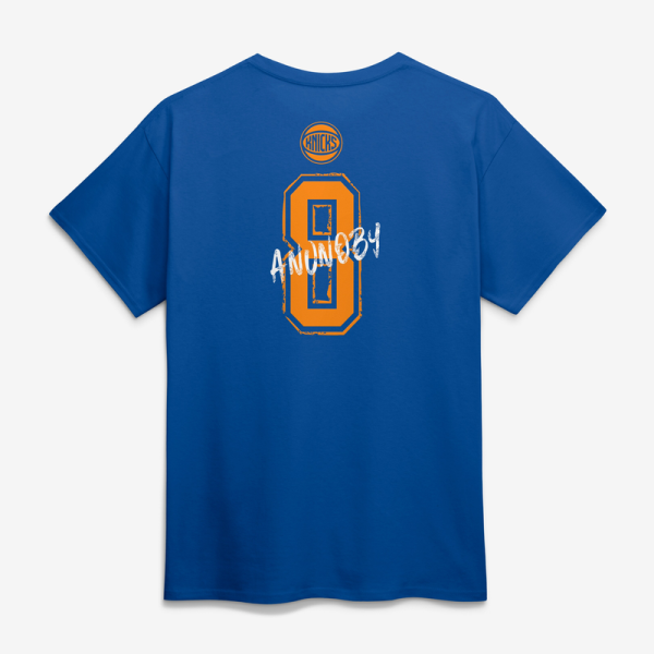 Футболка New York Knicks OG Anunoby Blue Hustle Name & Number