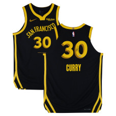 Джерси с автографом Stephen Curry Golden State Warriors Fanatics Authentic Black Nike 2023-24 City Edition Authentic