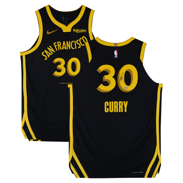 Джерси с автографом Stephen Curry Golden State Warriors Fanatics Authentic Black Nike 2023-24 City Edition Authentic