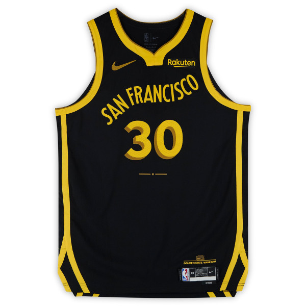 Джерси с автографом Stephen Curry Golden State Warriors Fanatics Authentic Black Nike 2023-24 City Edition Authentic