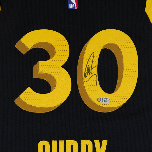 Джерси с автографом Stephen Curry Golden State Warriors Fanatics Authentic Black Nike 2023-24 City Edition Authentic