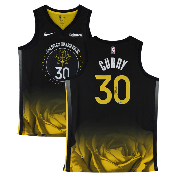 Джерси с автографом Stephen Curry Golden State Warriors Fanatics Authentic Black Nike 2022-23 City Edition Swingman