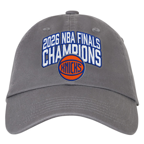 Подростковая New York Knicks Outerstuff Charcoal 2026 NBA Finals Champions Slouch Adjustable Hat