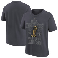 Детская футболка New York Knicks Nike Anthracite 2026 NBA Finals Champions Limited Edition Locker Room
