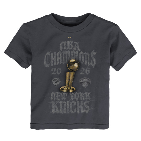 Детская New York Knicks Nike Anthracite 2026 NBA Finals Champions Limited Edition Locker Room T-Shirt