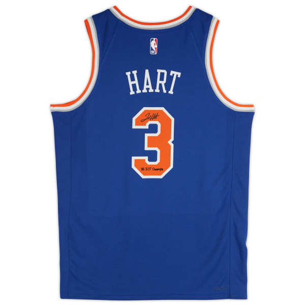 Джерси с автографом Josh Hart New York Knicks Fanatics Authentic Blue Nike Icon Edition Swingman with 26 ECF Champs' Inscription