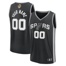 Именная джерси San Antonio Spurs Fanatics Black 2026 NBA Finals Patch Fast Break - Icon Edition