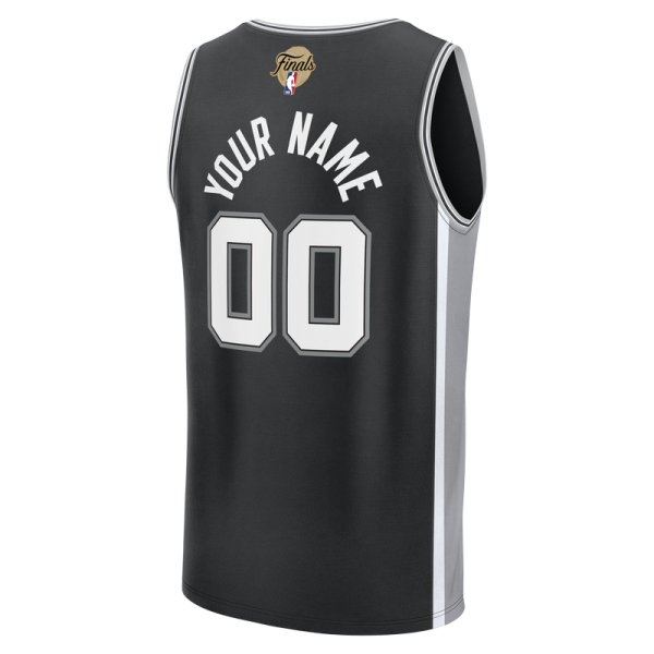Именная джерси San Antonio Spurs Fanatics Black 2026 NBA Finals Patch Fast Break - Icon Edition