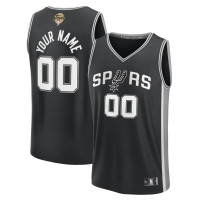 Подростковая Именная джерси San Antonio Spurs Fanatics Black 2026 NBA Finals Fast Break - Icon Edition