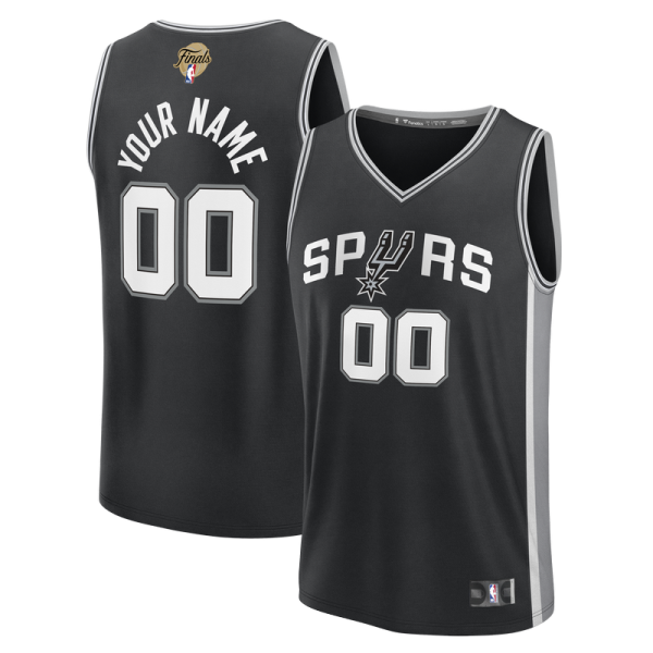 Подростковая Именная джерси San Antonio Spurs Fanatics Black 2026 NBA Finals Fast Break - Icon Edition