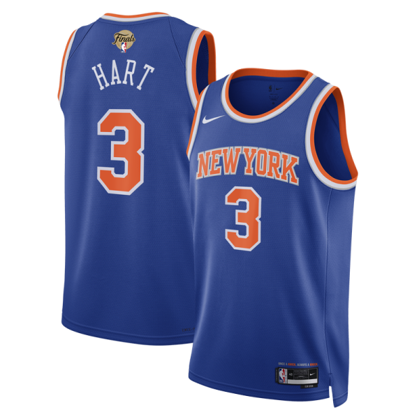 Джерси Unisex New York Knicks Josh Hart Nike Blue 2026 NBA Finals Patch Swingman - Icon Edition