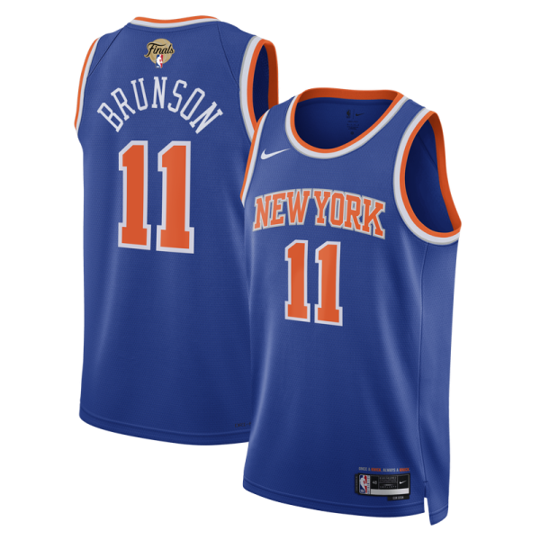 Джерси Unisex New York Knicks Jalen Brunson Nike Blue 2026 NBA Finals Patch Swingman - Icon Edition
