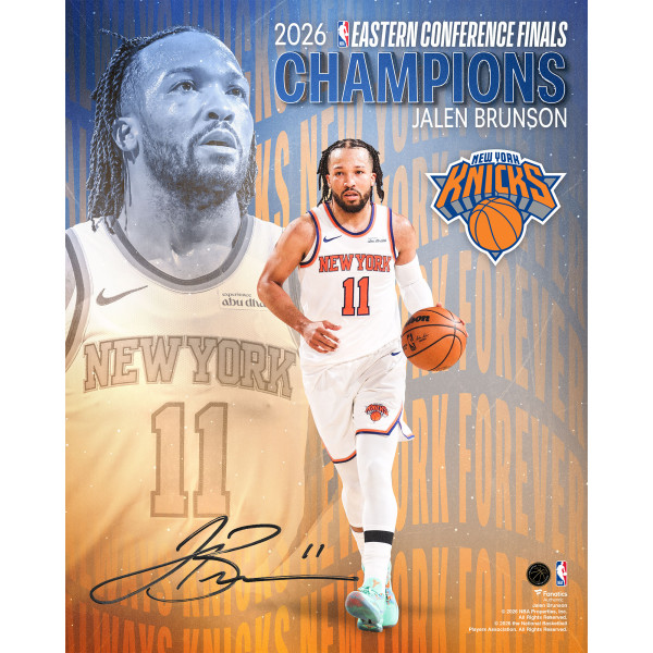Фото с автографом Jalen Brunson New York Knicks Fanatics Authentic 16 x 20 2026 NBA Eastern Conference Champions Collage