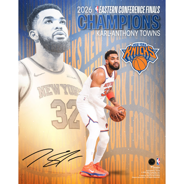 Фото с автографом Karl-Anthony Towns New York Knicks Fanatics Authentic 16 x 20 2026 NBA Eastern Conference Champions Collage