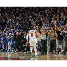 Фото Jalen Brunson New York Knicks Unsigned Fanatics Authentic 2026 Eastern Conference Finals Game 1 3-Pointer Celebration