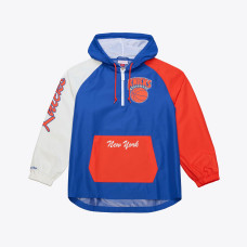 Куртка New York Knicks Mitchell & Ness Blue/Orange Playoff Win Anorak Quarter-Zip