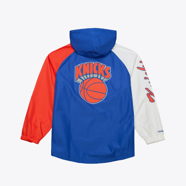 Куртка New York Knicks Mitchell & Ness Blue/Orange Playoff Win Anorak Quarter-Zip