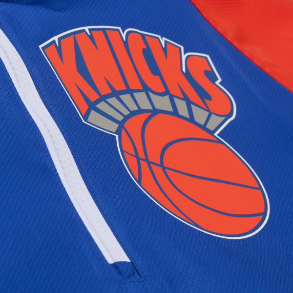 Куртка New York Knicks Mitchell & Ness Blue/Orange Playoff Win Anorak Quarter-Zip