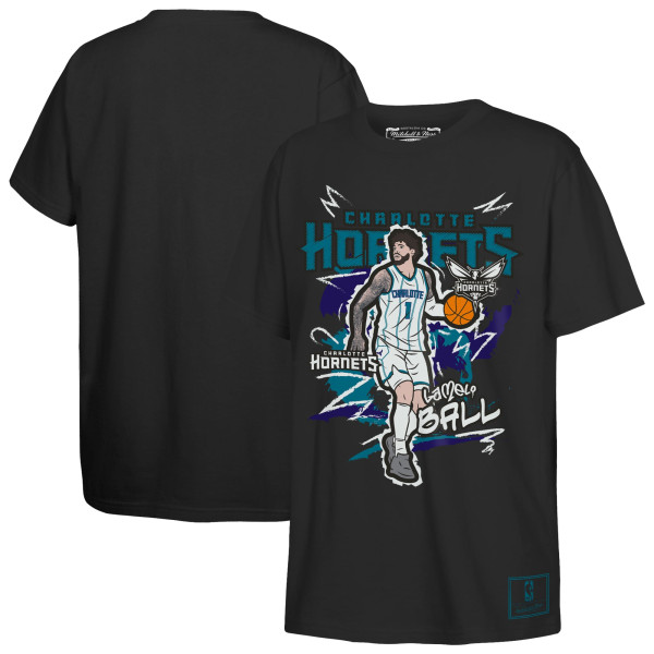 Детская футболка Charlotte Hornets LaMelo Ball Mitchell & Ness Black Chalked Up