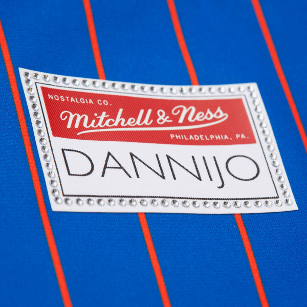 Женская Джерси New York Knicks Patrick Ewing Mitchell & Ness x DANNIJO Blue Name & Number Cropped Football