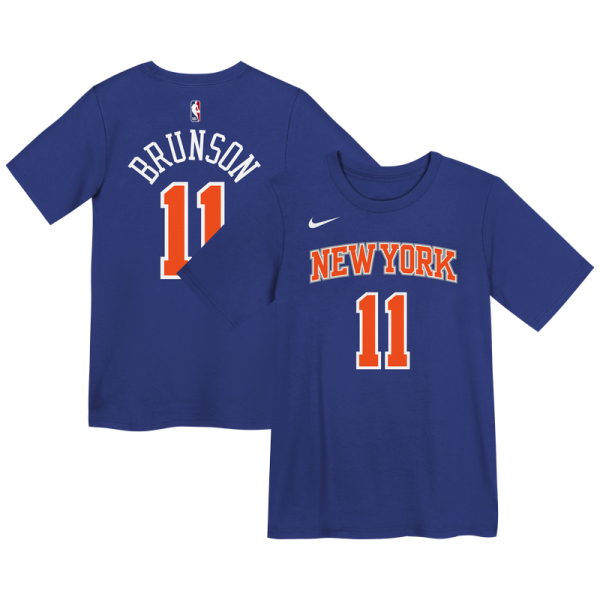 Футболка Preschool New York Knicks Jalen Brunson Nike Blue Icon Name & Number