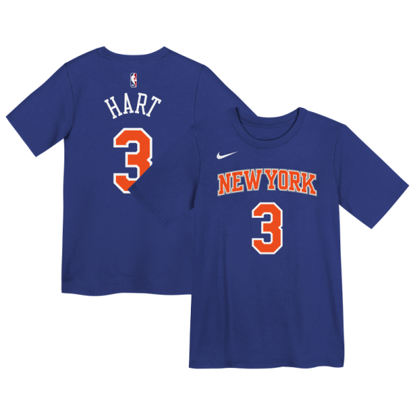 Футболка Preschool New York Knicks Josh Hart Nike Blue Icon Name & Number