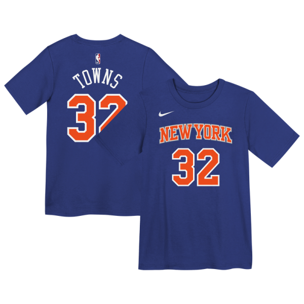 Футболка Preschool New York Knicks Karl-Anthony Towns Nike Blue Icon Name & Number