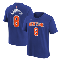 Подростковая New York Knicks OG Anunoby Nike Blue Icon Name & Number T-Shirt