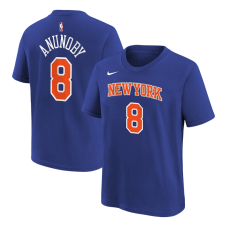 Подростковая New York Knicks OG Anunoby Nike Blue Icon Name & Number T-Shirt