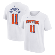 Подростковая New York Knicks Jalen Brunson Nike White Association Name & Number T-Shirt