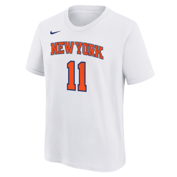 Подростковая New York Knicks Jalen Brunson Nike White Association Name & Number T-Shirt