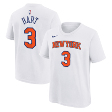 Подростковая New York Knicks Josh Hart Nike White Association Name & Number T-Shirt