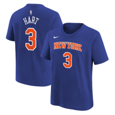 Подростковая New York Knicks Josh Hart Nike Blue Icon Name & Number T-Shirt